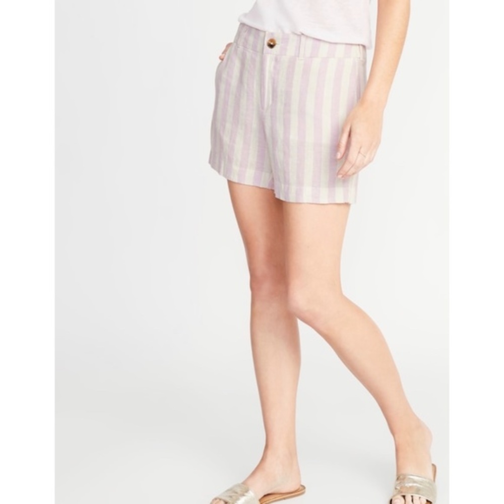 Old Navy pink/white linen blend everyday s…